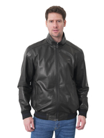 KHIMEONE Мужская кожаная демисезонная куртка (натуральная кожа наппа)