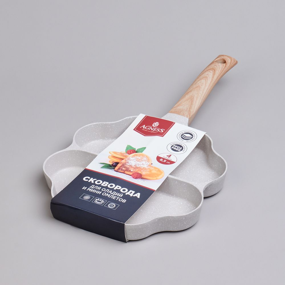 СКОВОРОДА AGNESS ДЛЯ ОЛАДИЙ С АНТИПРИГАР.ПОКРЫТИЕМ 36*19.5*2.0СМ(КОР=12ШТ)