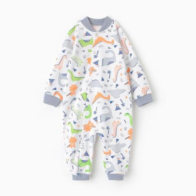 Комбинезон детский цвет белый/динозавры, р. 62 10134551 (Рыжик)