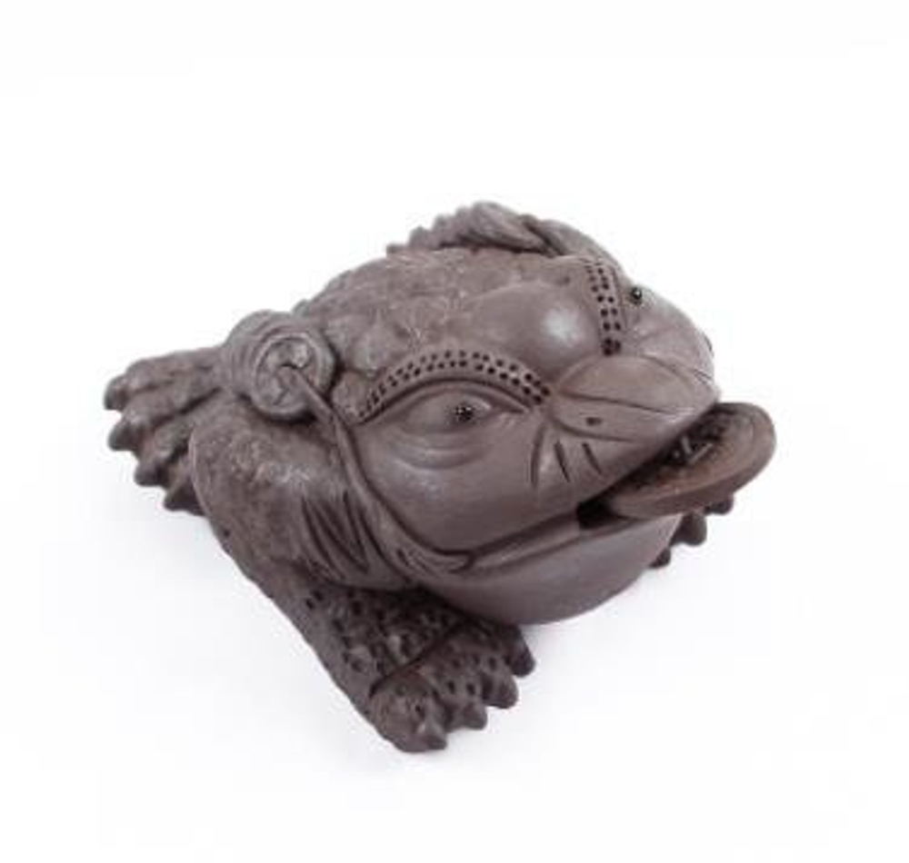 243029 Фигурка "Жаба с монетой", глина