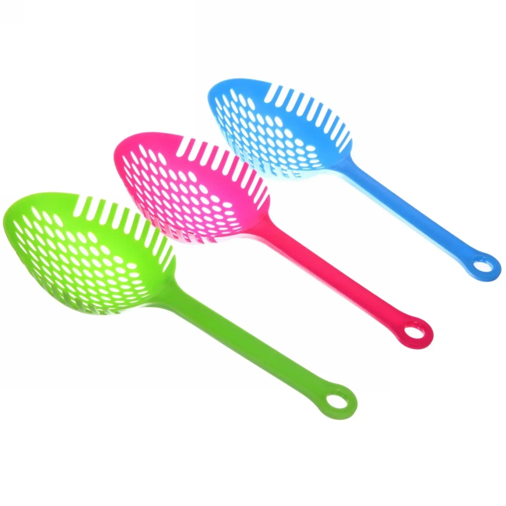 Совок-сито для продуктов пластиковый резной край 38*11см