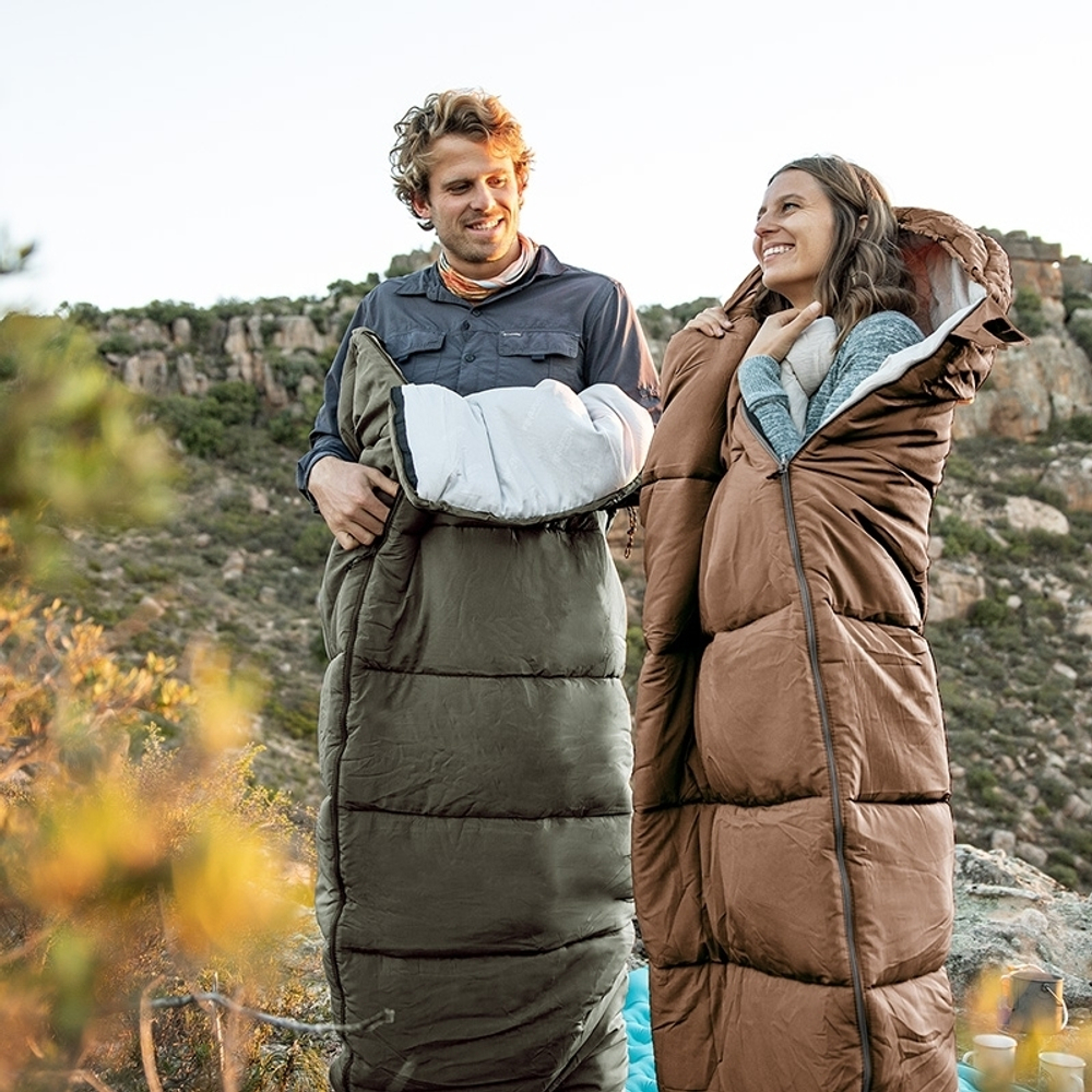 Спальный мешок Naturehike U Series Двойной хлопок осень-зима хаки зелёный U350S, 6927595764329