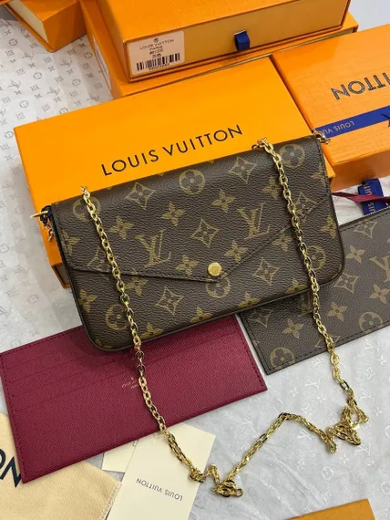 Клатч Louis Vuitton Felicie канва Monogram коричневый