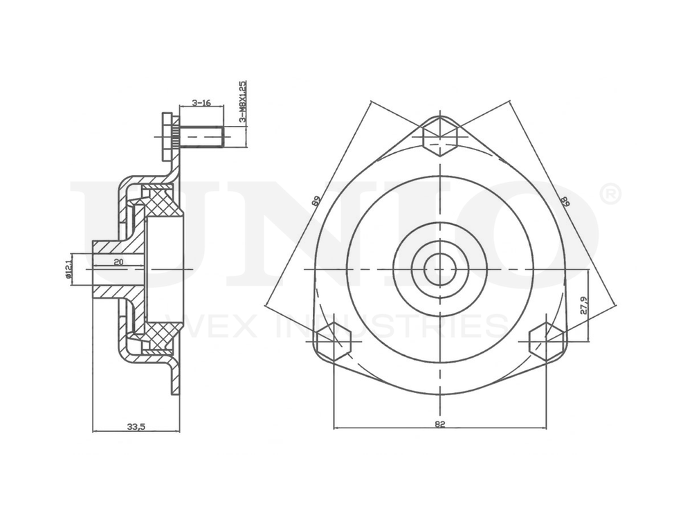 Опора амортизатора передняя UNIO RMP-13101