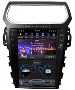 Магнитола для Ford Explorer 5 2011-2016 (SYNC 2) - Carmedia ZF-1263-S2-GE вертикальный экран в стиле "Тесла" на Android 13, 8Гб+128Гб, CarPlay, 4G SIM-слот