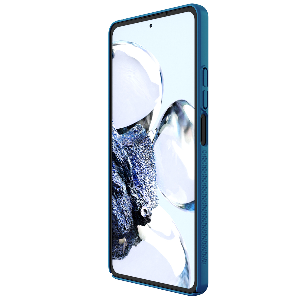 Тонкий жесткий чехол синего цвета (Peacock Blue) от Nillkin для Xiaomi Redmi Note 13 5G, серия Super Frosted Shield