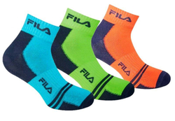 Носки теннисные Fila Unisex Quarter Multisport Socks 3P - shock black/разноцветный