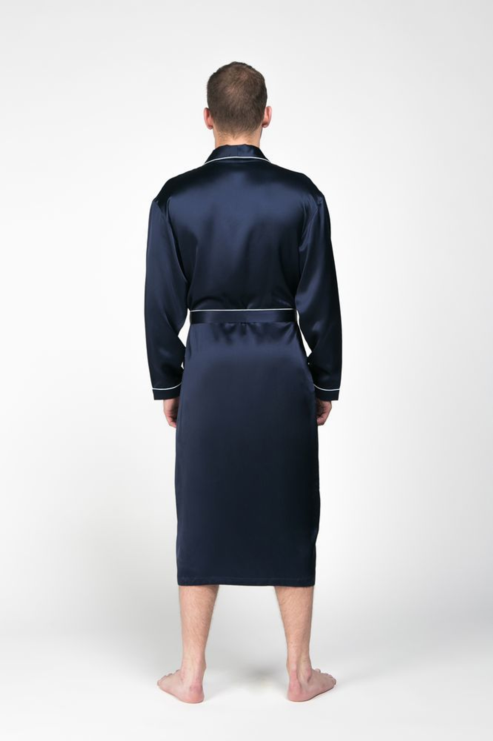 Халат шелковый мужской Luxe Dream Brilliant Blue