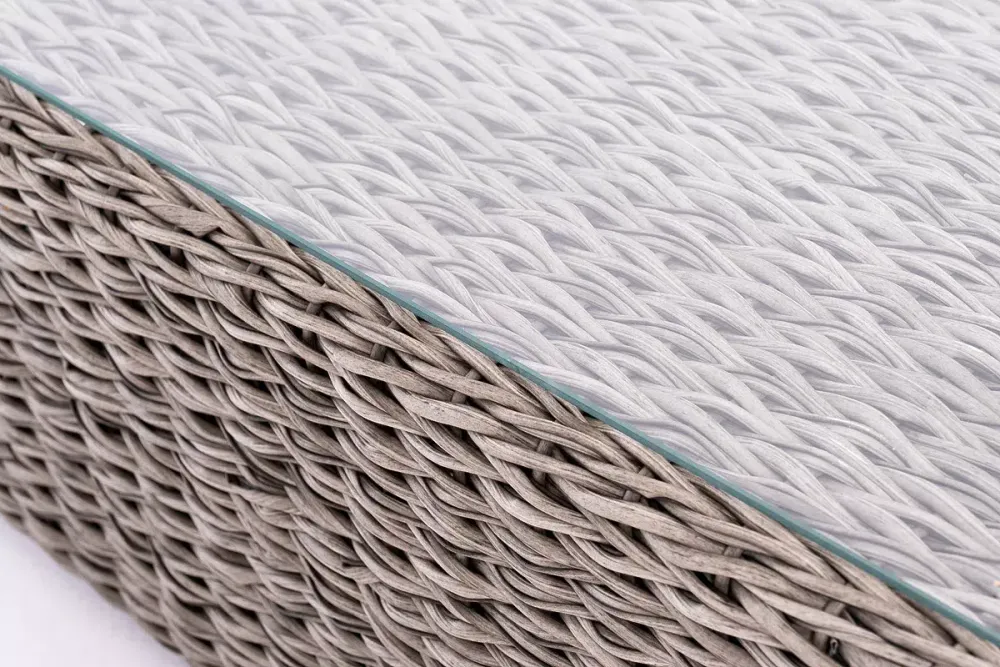 "Капучино сингл" лаунж-зона из искусственного ротанга (гиацинт), цвет серый