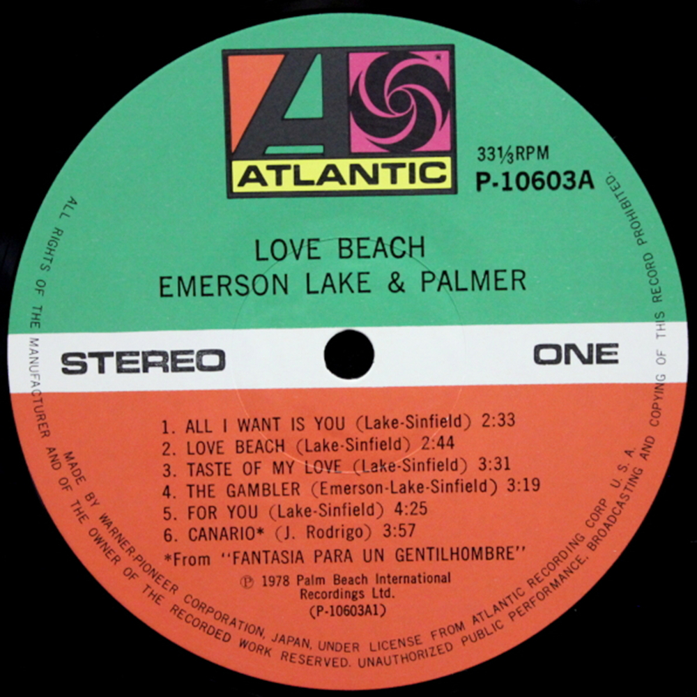 Emerson, Lake & Palmer / Love Beach (LP)