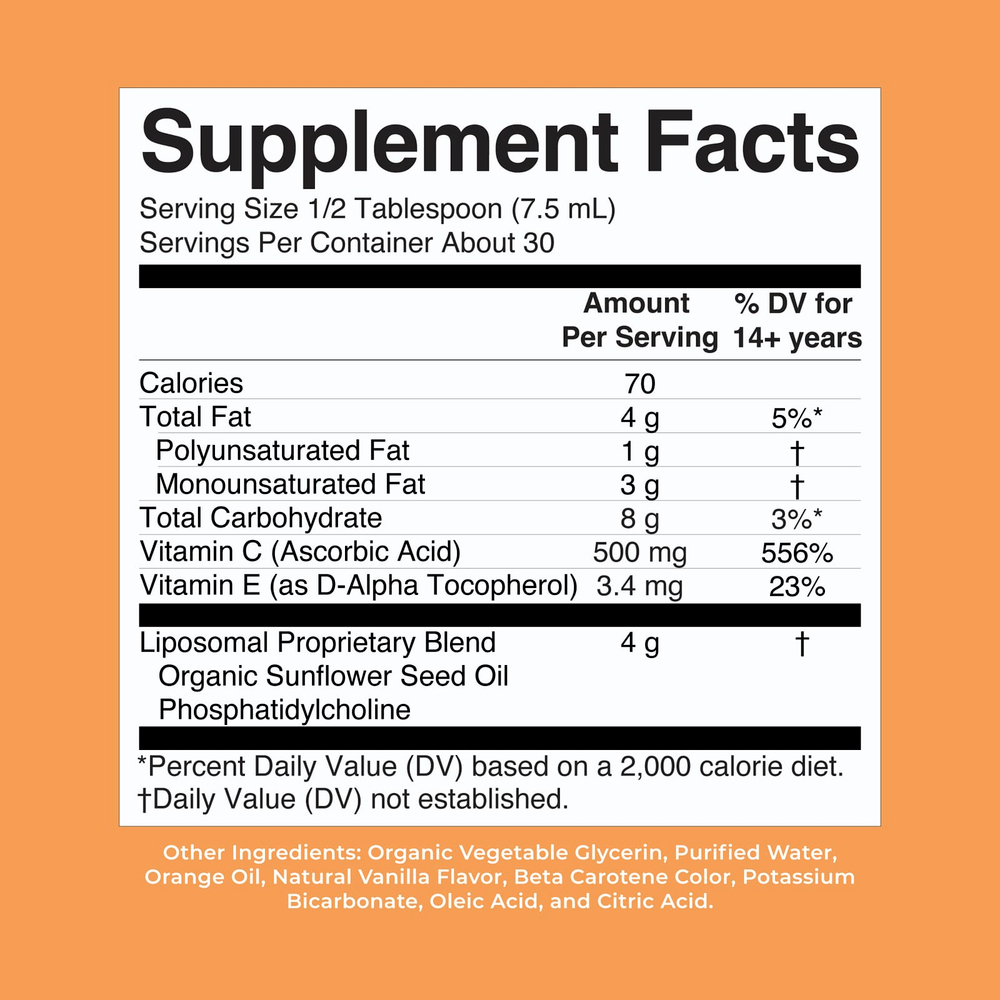 MaryRuth's, Megadose Vitamin C, липосомальный витамин C, с ароматом цитрусов и ванили, 225 мл (7,6 жидк. унции)