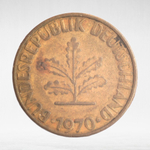 Germany, 10 Pfennigs, 1970, (Stuttgart Mint - "F"), VF