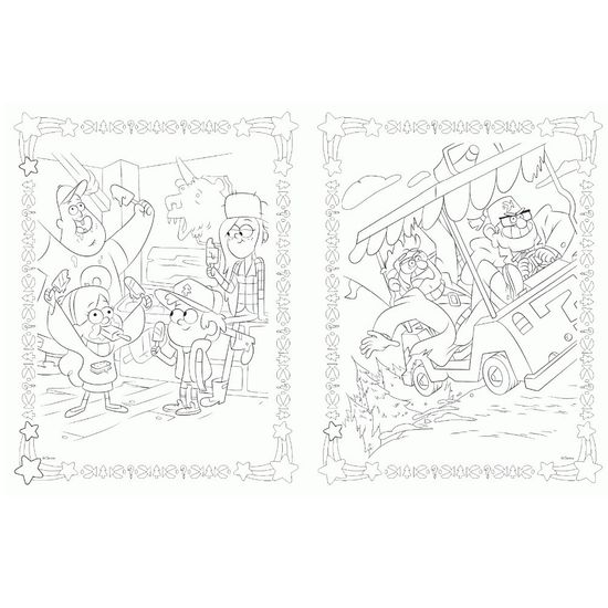 Гравити.Раскраска №1.Диппер и Мэйбл