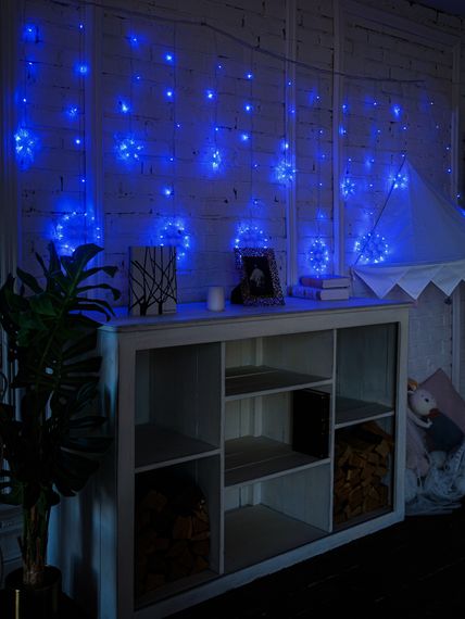 Гирлянда Бахрома "Звезды и Снежинки" 2,5*1м 38256