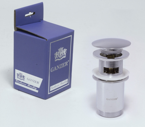 Донный клапан с перел. GANZER  F-2   КРУГЛ/БОЛ  (50/1шт)