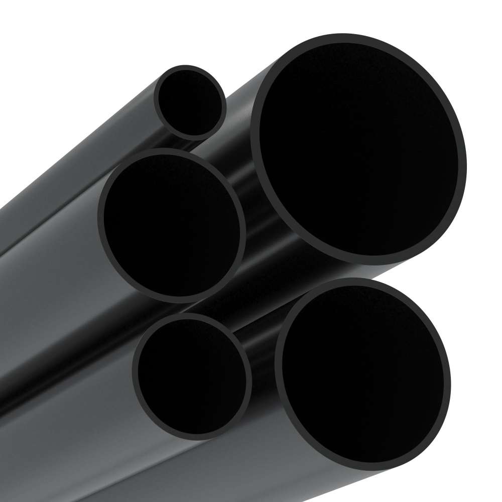 Труба ПВХ жёсткая гладкая д.16мм, лёгкая, 3м, цвет черный
