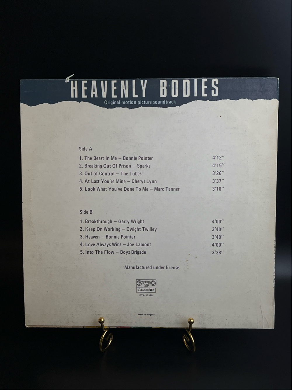 LP Heavenly Bodies - Original motion picture soundtrack. Виниловая пластинка 12 дюймов. Балкантон Болгария