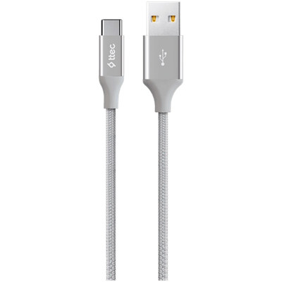 ttec AlumiCable Type C Charge/Data Cable, 2.0 , Silver
