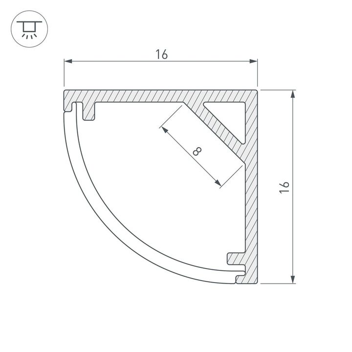 Профиль с рассеивателем Arlight SL-Kant-H16-2000 Anod+Opal 036843