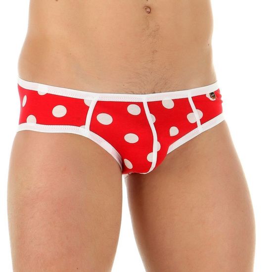Мужские трусы брифы красные в горошек Boefje