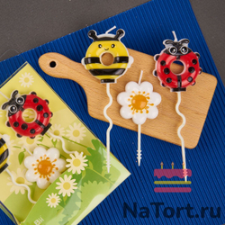 Набор свечей для торта «Насекомые», 12 см