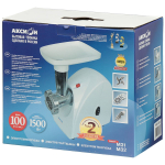 Мясорубка электрическая Аксион, 31.02, 1500 Вт, реверс, 1.7 кг/мин, отсек д/хран насад, шнек соков,