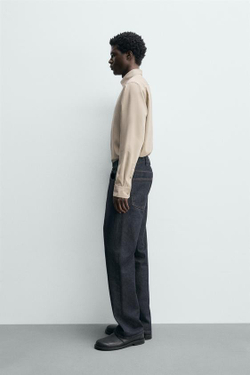 ZARA РУБАШКА ИЗ ЭЛАСТИЧНОЙ ТКАНИ, ПЕСОЧНЫЙ