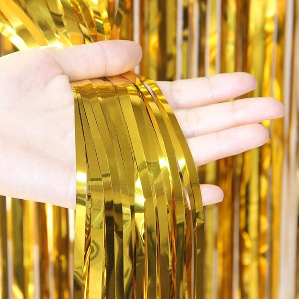 Занавес Дождик Золото Металлик 100*300 см.