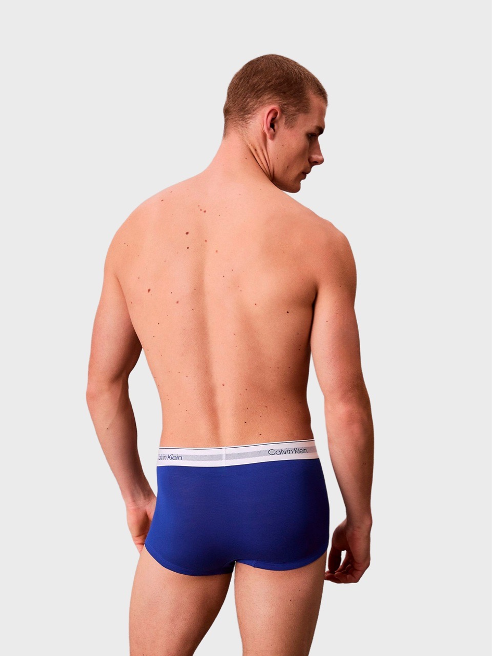 Мужские трусы Calvin Klein боксеры-транки Icon Modal Mesh 3-Pack Low Rise Blue