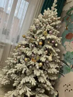 Заснеженная елка с гирляндой «Аляска» (Литая+пвх) 3 м