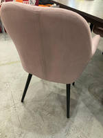 Стул Сиэтл каркас черный основание велюр дымчато-розовый