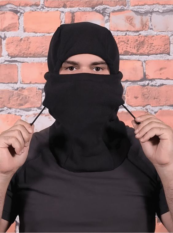 Тактическая зимняя балаклава флисовая Черный