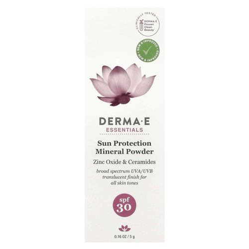 DERMA E, Essentials, минеральная пудра для защиты от солнца, SPF 30, 5 г (0,16 унции)