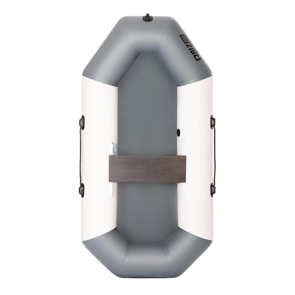 Лодка надувная для рыбалки Тонар Бриз 190 гребки + жесткое сиденье бело/серый