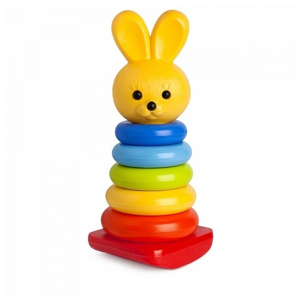 9233/Пирамида-качалка Зайчик 31см в сетке 8дет/3