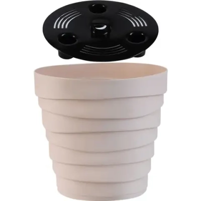 Кашпо для цветов пластиковое 2,25л d-18см «Бархан» Кремовый