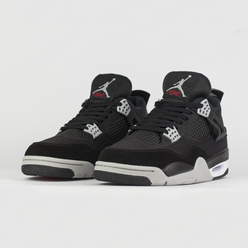 кроссовки Air Jordan 4 Black / Grey Canvas
