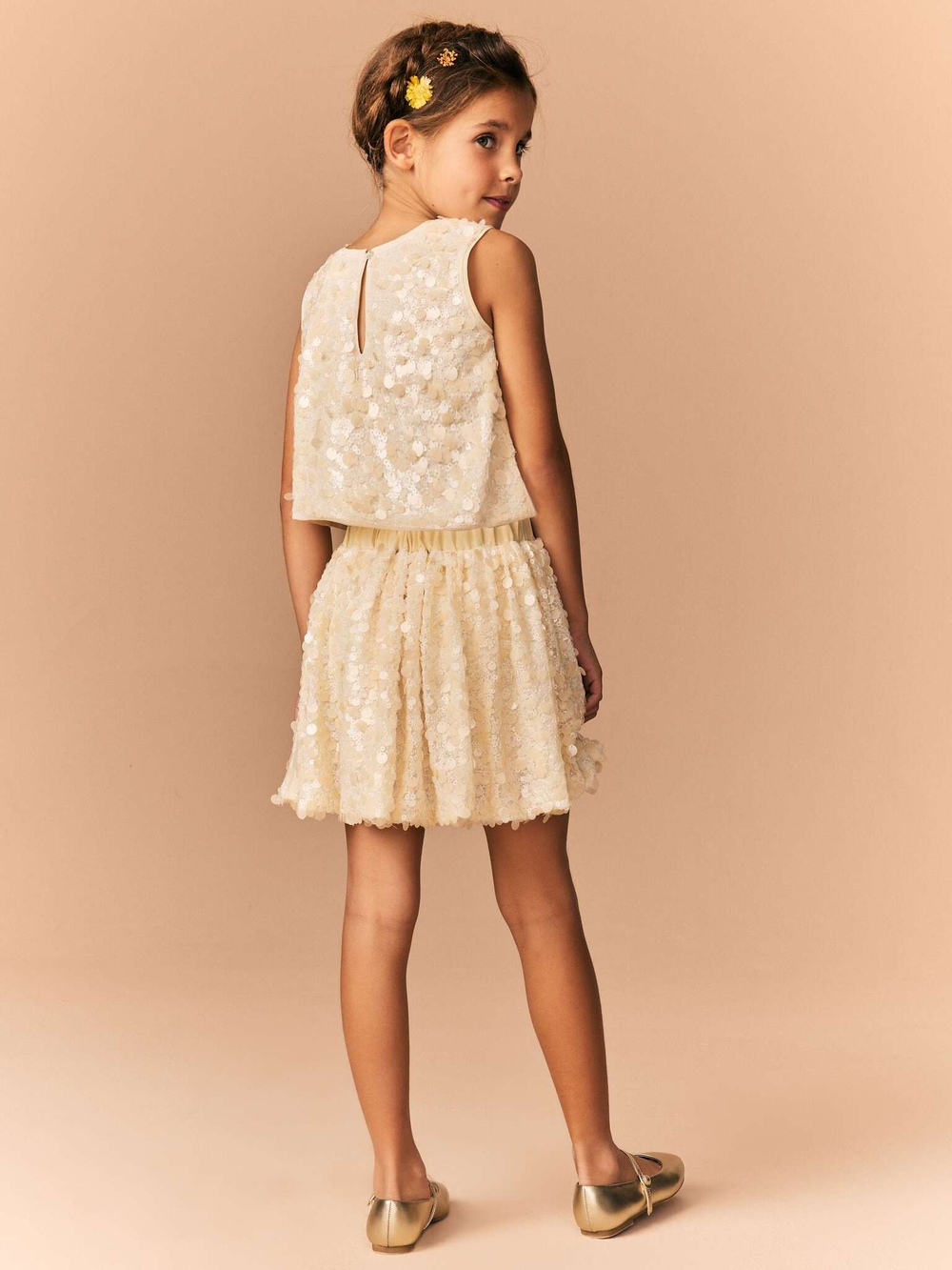 Топ и юбка в комплекте для девочки Next E87-250, Светло-бежевый