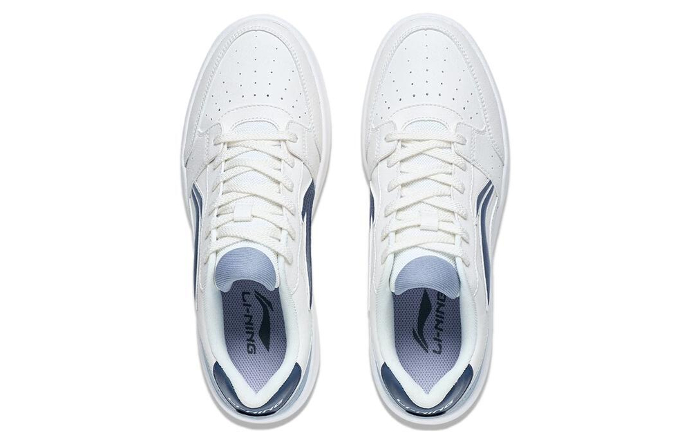 LiNing Li Ning Yuanbao synthetic leather casual all-match non-slip wear-resistant lightweight low-top sneakers men's white and blue