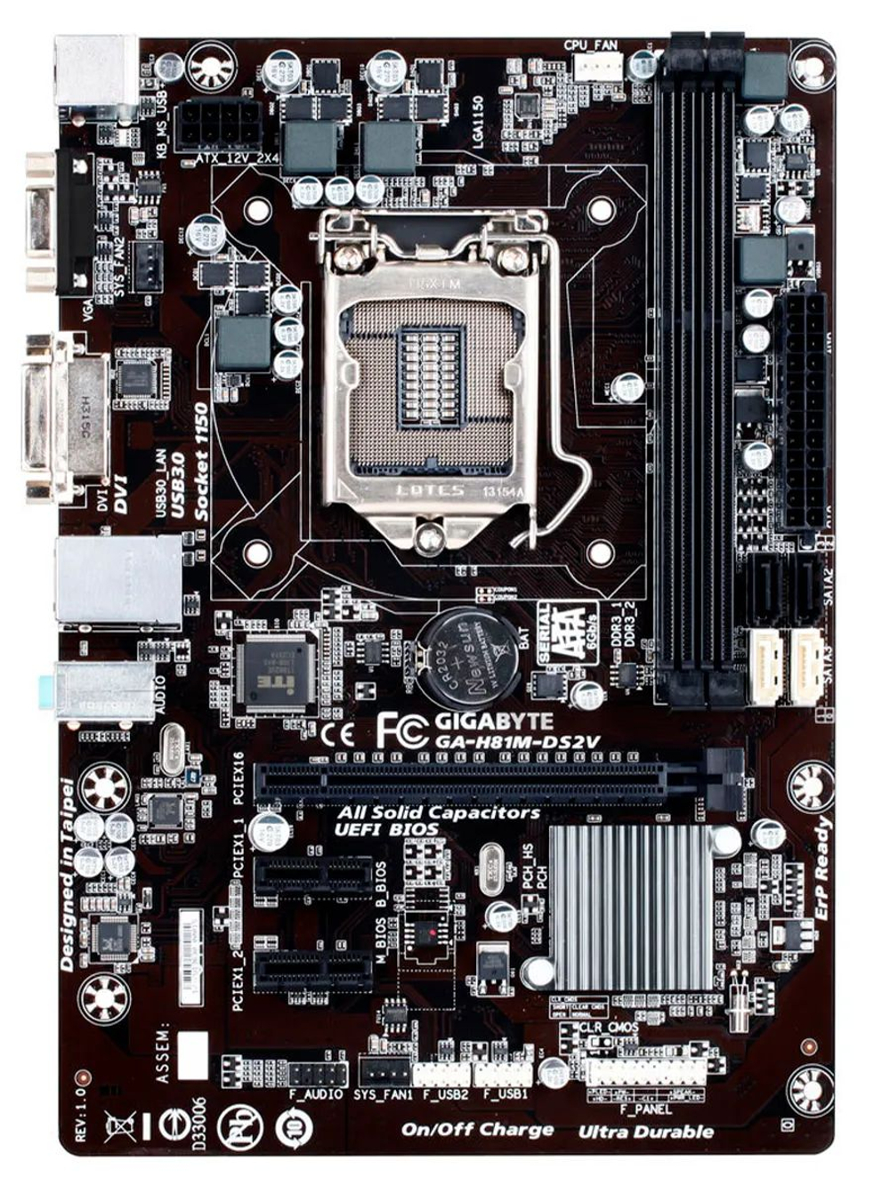 Материнская плата GA-H81M-DS2V LGA1150 DDR3. Товар уцененный