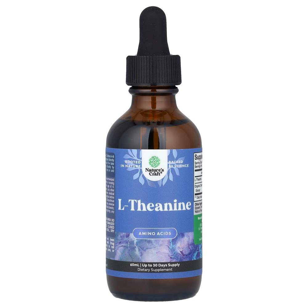 Nature's Craft, L-теанин, без спирта, 60 мл