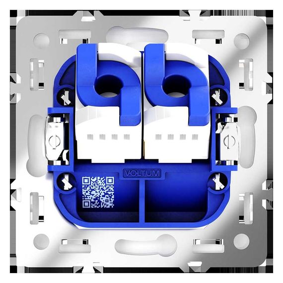 Розетка компьютерная встраиваемая Voltum S70 двойная RJ45+RJ45 кат.6, (белый глянцевый) VLS060201