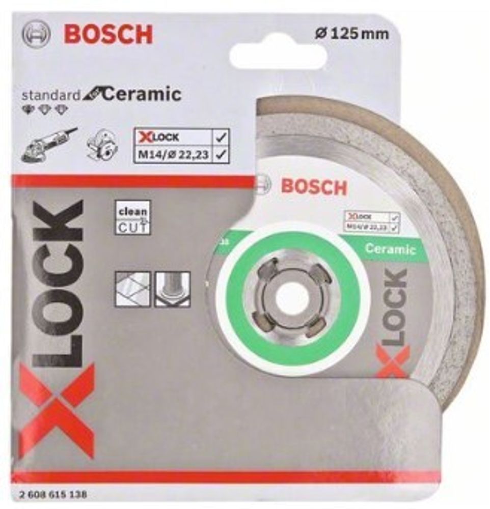 Оснастка X-LOCK BOSCH Алмазный диск Standard for Ceramic 125x22,23 x1,6x7мм