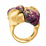 Кольцо с рубинами, черными бриллиантами и бриллиантами шампань, R0132-1/3