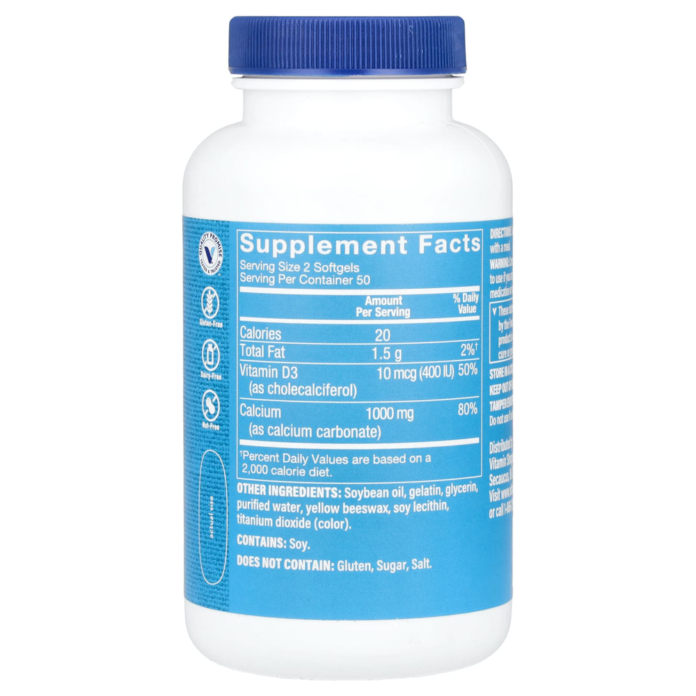 The Vitamin Shoppe, кальций 1000, 100 капсул