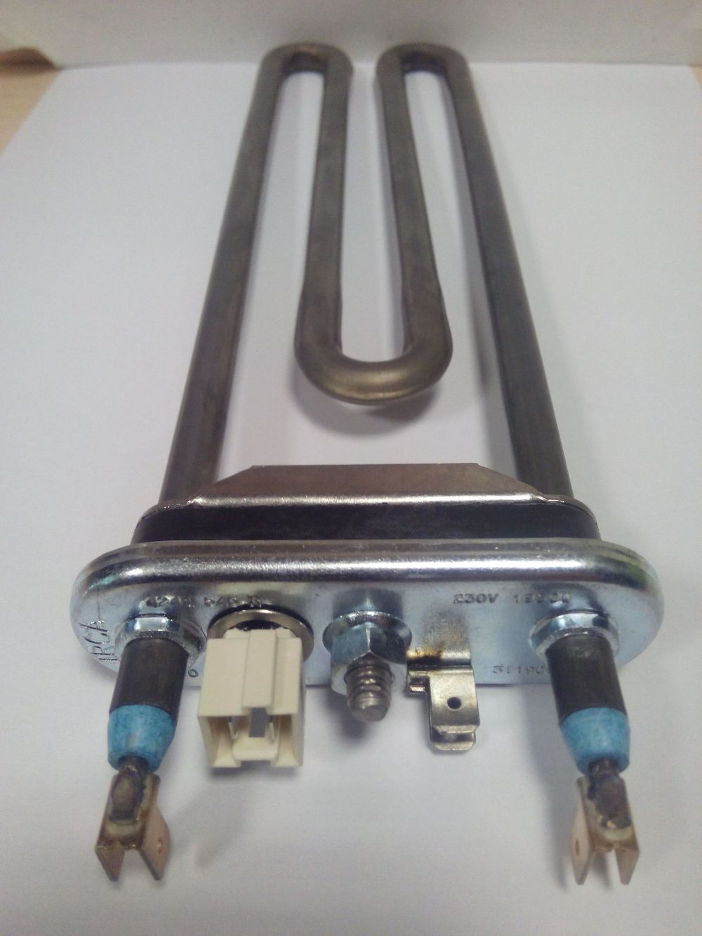 Тэн для стиральной машины Electrolux/AEG/Zanussi 1950W прямой 235 мм с отв. под датчик +бортик, 1463219004, 1463219103, 1321020115, 1321807115