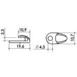 Крючок для обуви с 1 отверстием литой 07Е0802, старая латунь [12]