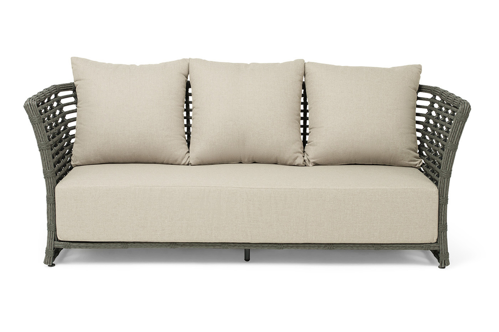 "Валенсия" диван из искусственного ротанга трехместный, цвет серый