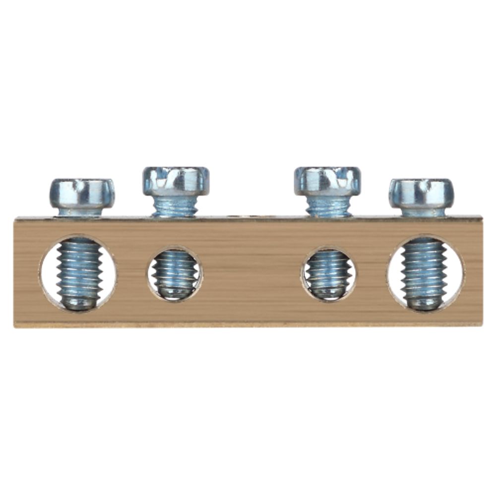 Шина ЭРА NO-122-12 PEN земля-ноль 6х9мм 4/1 латунная с креплениями по центру | Шины N, PE, PEN