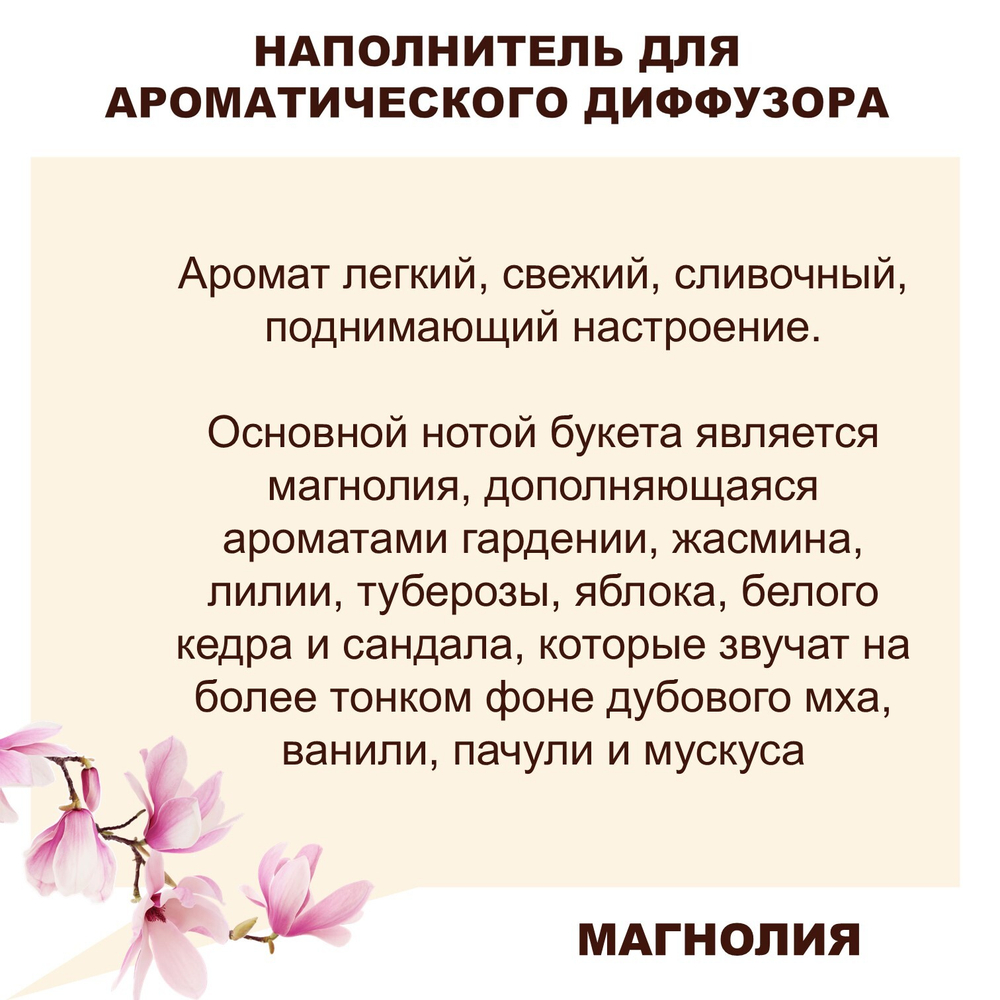 МАГНОЛИЯ - Наполнитель для ароматического диффузора